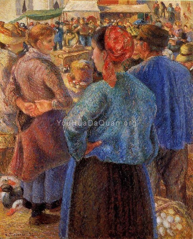 The Poultry Market at Pontoise - 卡米耶·毕沙罗